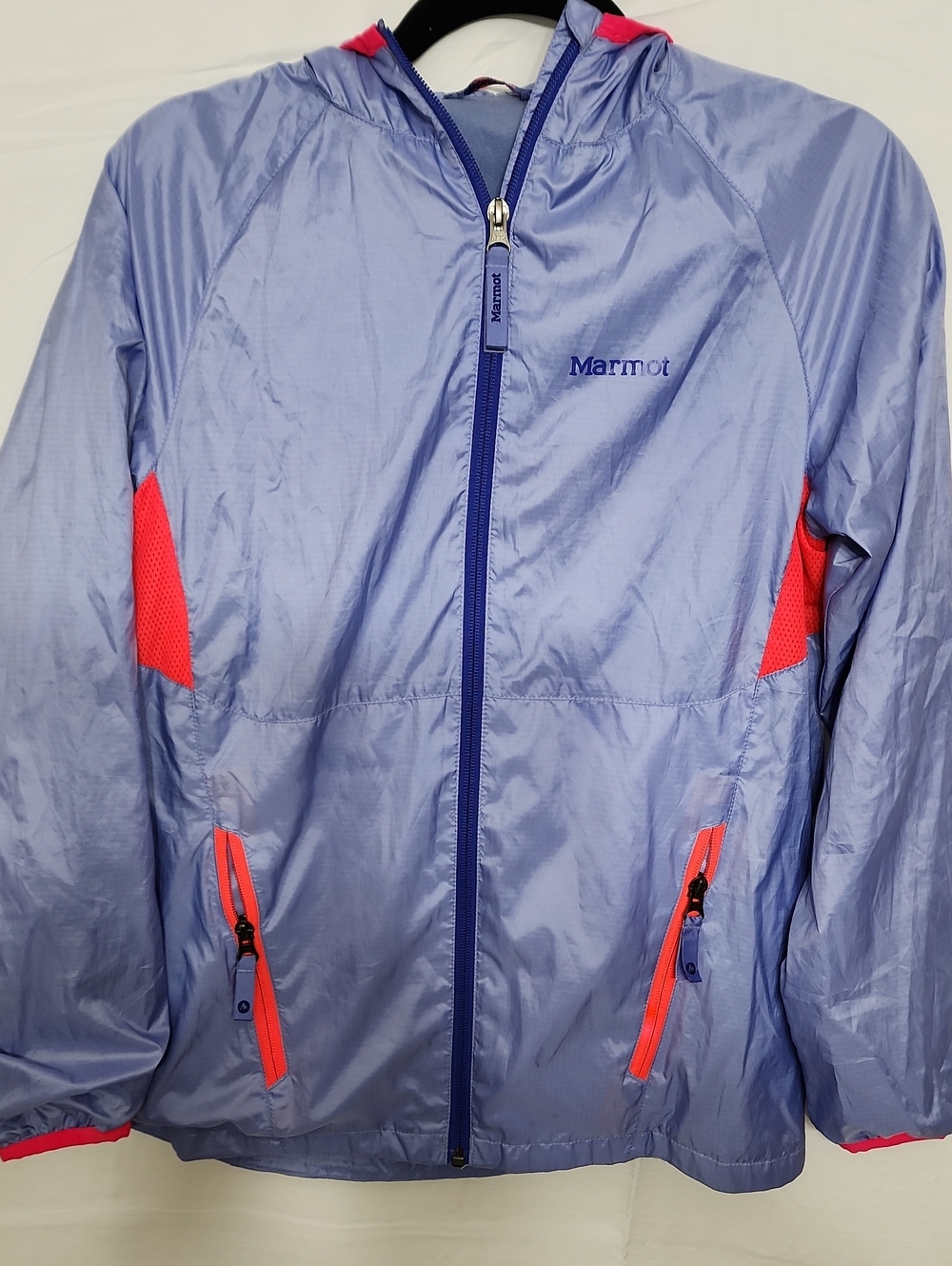 Marmot Lavender Hooded Wind Jacket with Coral Trim